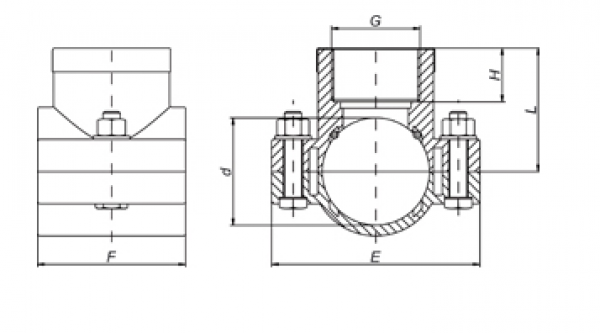 PP 40 x ¾" Anbohrschelle mit Verstärkung IG